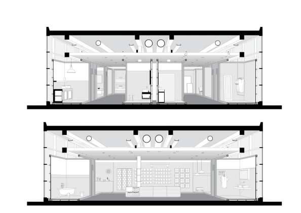 Nuevo showroom Marca Corona diseñado por el estudio DEFERRARI+MODESTI : Drawing © Deferrari+Modesti