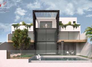 Arquitectura Residencial en Real de Juriquilla Fachada Posterior : Render © MANUEL TORRES DESIGN