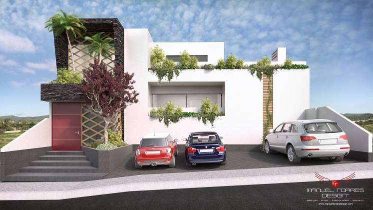 Arquitectura Residencial en Real de Juriquilla Fachada Principal : Render © MANUEL TORRES DESIGN