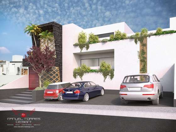 Arquitectura Residencial en Real de Juriquilla Fachada Principal : Render © MANUEL TORRES DESIGN