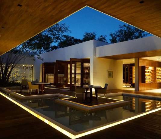 Vista del Spa de Noche del Hotel Chablé Resort & Spa en Chocholá, Yucatán : Fotografía © Paulina Morán