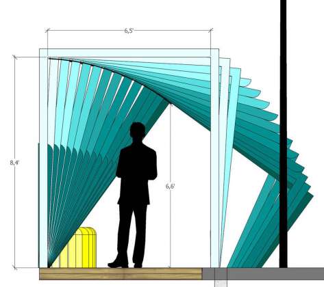 74 wooden frames that rotate in three degree intervals : Photo credit © Camille Zaroubi