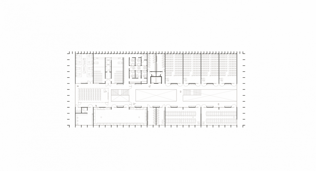 Planta Segundo Nivel de la Facultad de Medicina de São José dos Campos : Drawing © Kaan Architecten