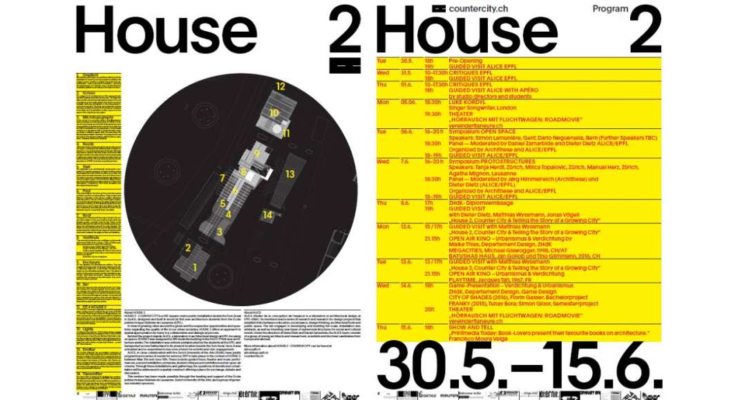 HOUSE 2 - COUNTER CITY Infopanel and Program : Poster © ALICE - EPFL