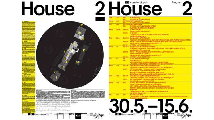 HOUSE 2 - COUNTER CITY Infopanel and Program : Poster © ALICE - EPFL