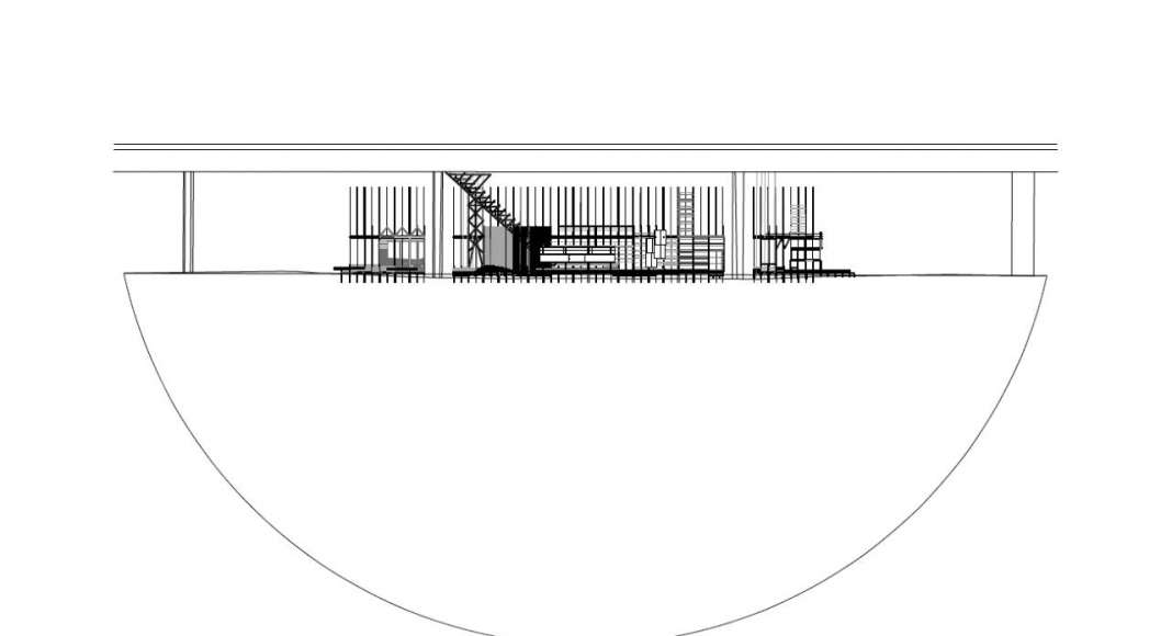 HOUSE 2 - COUNTER CITY Section - instalación diseñada por el laboratorio ALICE de la EPFL : Drawing © Elena Chiavi