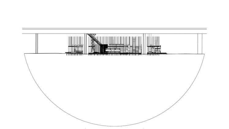 HOUSE 2 - COUNTER CITY Section - instalación diseñada por el laboratorio ALICE de la EPFL : Drawing © Elena Chiavi