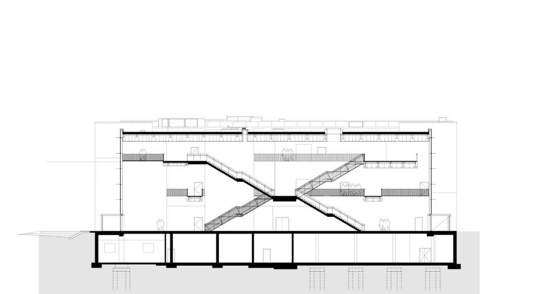 Corte del Auditorio C.A.R.L en la Universidad Aachen RWTH : Drawing © Schmidt Hammer Lassen Architects