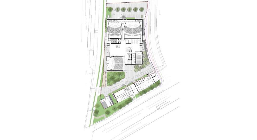 Planta de Conjunto del Auditorio C.A.R.L en la Universidad Aachen RWTH : Drawing © Schmidt Hammer Lassen Architects