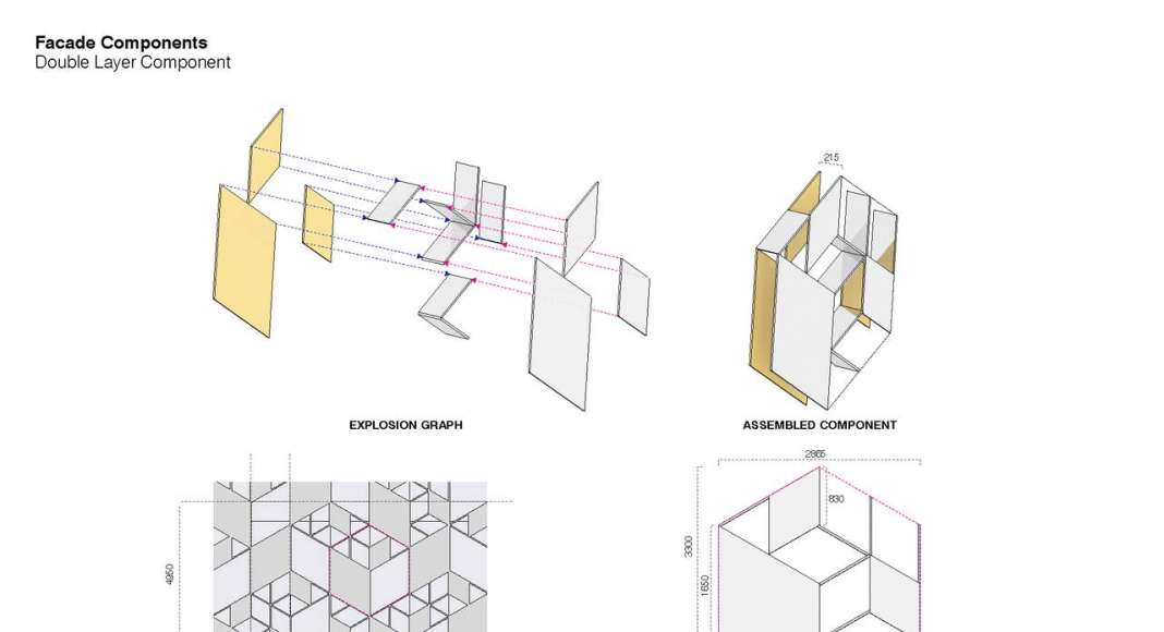 Lane 189 en Shanghai Diagram Double Layer Component : Drawing © UNStudio