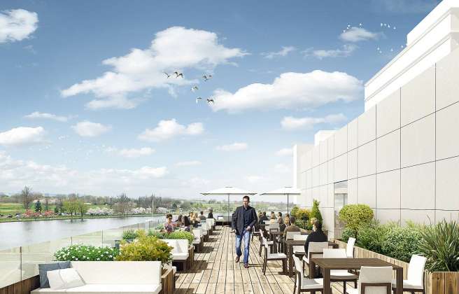 View from the Rooftop of the project Wharf Marina by Hollwich Kushner : Render © Hollwich Kushner