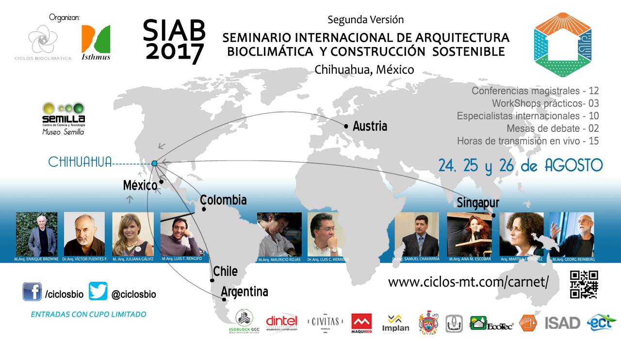 Seminario Internacional de Arquitectura Bioclimática y Construcción Sostenible 2017 : Cartel © Ciclos Bioclimática