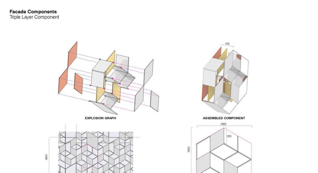 Lane 189 en Shanghai Diagram Triple Layer Component : Drawing © UNStudio