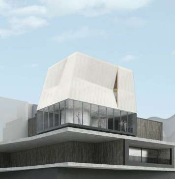 Visualización generada por computadora de la DFAB HOUSE : Imagen © NCCR Digital Fabrication