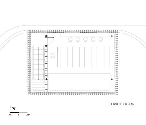 Plan of Microlibrary Bima, first floor : Photo credit © SHAU