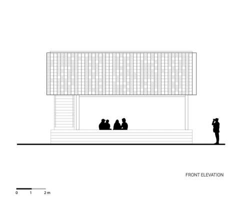 Front elevation of Microlibrary Bima : Photo credit © SHAU