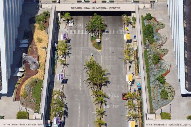 AHBE Landscape Architects Unveils Healing Gardens for Cedars-Sinai Medical Center : Photo credit © @heliphoto.net