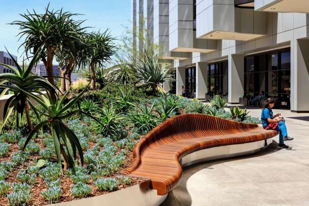 AHBE Landscape Architects Unveils Healing Gardens for Cedars-Sinai Medical Center : Photo credit © @heliphoto.net