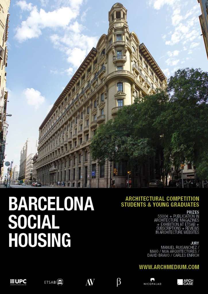 ARCHmedium lanza el concurso de arquitectura BARCELONA SOCIAL HOUSING : Poster © ARCHmedium