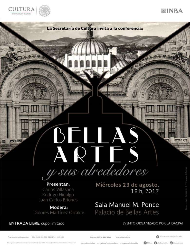 Conferencia de arquitectura titulada: BELLAS ARTES y sus alrededores : Poster © DACPAI/INBA