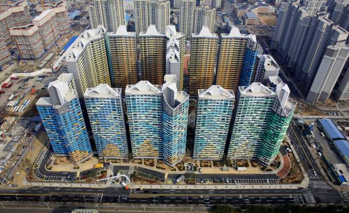 Aerial View Block 1 IPARK, Daegu, by UNStudio : Photo courtesy of © Hyundai