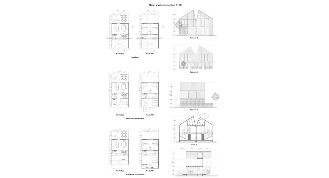 Planos Arquitectónicos para el proyecto Vivienda Tala : Imágen © ZD+A e © Iñaki Echeverría