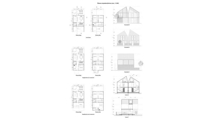 Planos Arquitectónicos para el proyecto Vivienda Tala : Imágen © ZD+A e © Iñaki Echeverría