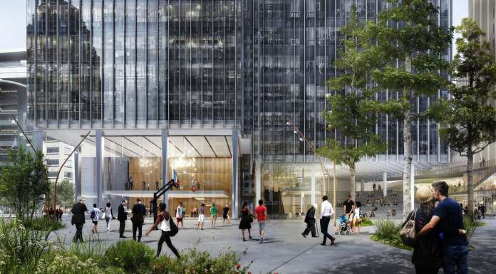 Schmidt Hammer Lassen Architects anuncia su primer proyecto en USA – the Monroe Blocks Monroe Blocks Foyer Rendering in Detroit by Schmidt Hammer Lassen Architects : Render © Schmidt Hammer Lassen Architects