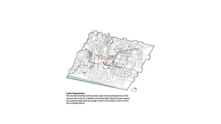 Monroe Blocks Public Transportation in Detroit by Schmidt Hammer Lassen Architects : Diagram © Schmidt Hammer Lassen Architects