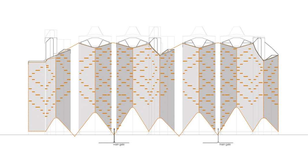 Facade Pattern Block 1 IPARK, Daegu, by UNStudio : Drawing © UNStudio