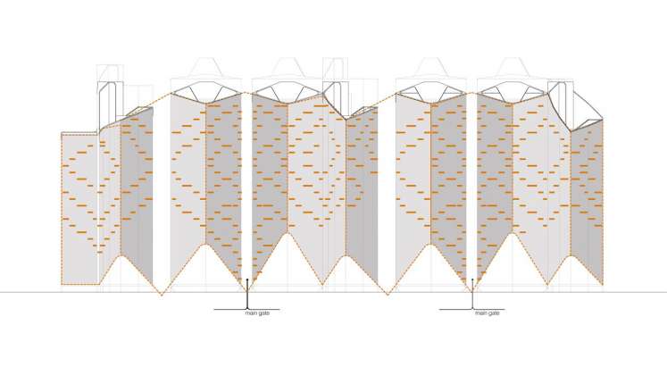 Facade Pattern Block 1 IPARK, Daegu, by UNStudio : Drawing © UNStudio