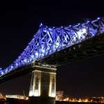 Jacques Cartier Bridge Interactive Illumination_Living Connections : Photo credit © Moment Factory