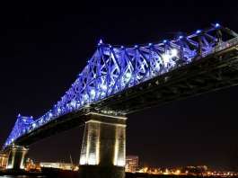 Jacques Cartier Bridge Interactive Illumination_Living Connections : Photo credit © Moment Factory