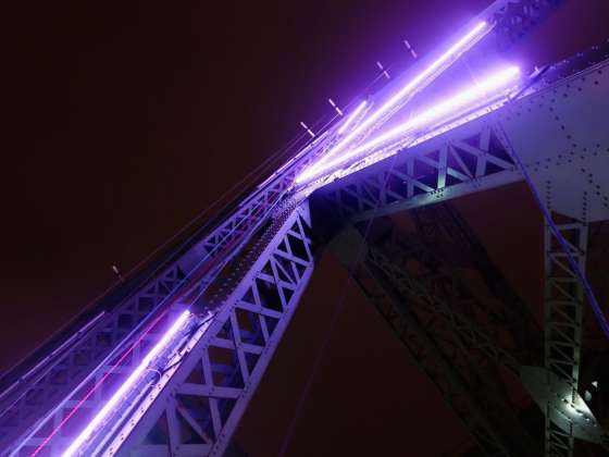 Jacques Cartier Bridge Interactive Illumination_LED Technology : Photo credit © Moment Factory
