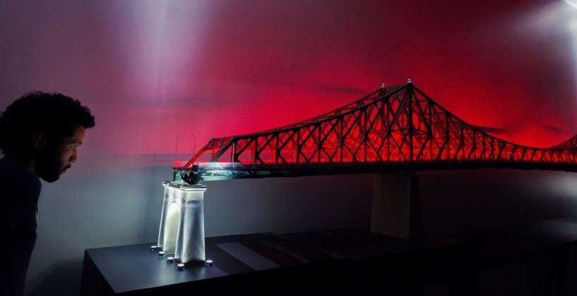 Jacques Cartier Bridge Interactive Illumination_Behind The Scenes : Photo credit © Moment Factory