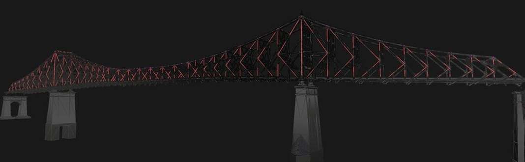 Jacques Cartier Bridge Interactive Illumination_Behind The Scenes : Photo credit © Moment Factory