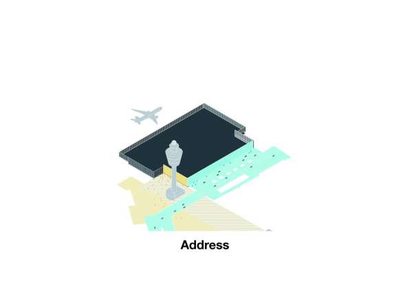 By providing two different points of access and by allowing a seamless continuity and coherence of movement from interior to exterior, the exterior areas of the terminal become connecting and integral spaces which allow for the new Amsterdam Airport Schiphol Terminal to become a part of the whole, rather than a separate entity. : Scheme © KAAN Architecten