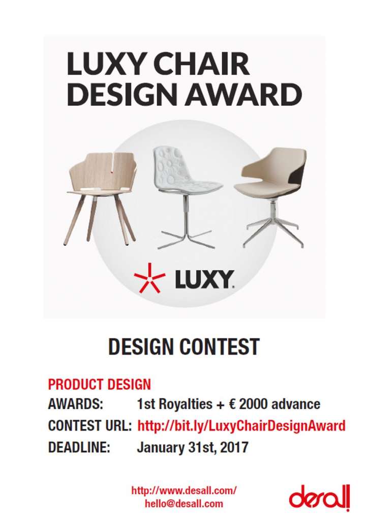 Concurso Luxy Chair Design Award organizado por Luxy y Desall.com : Poster © Desall.com