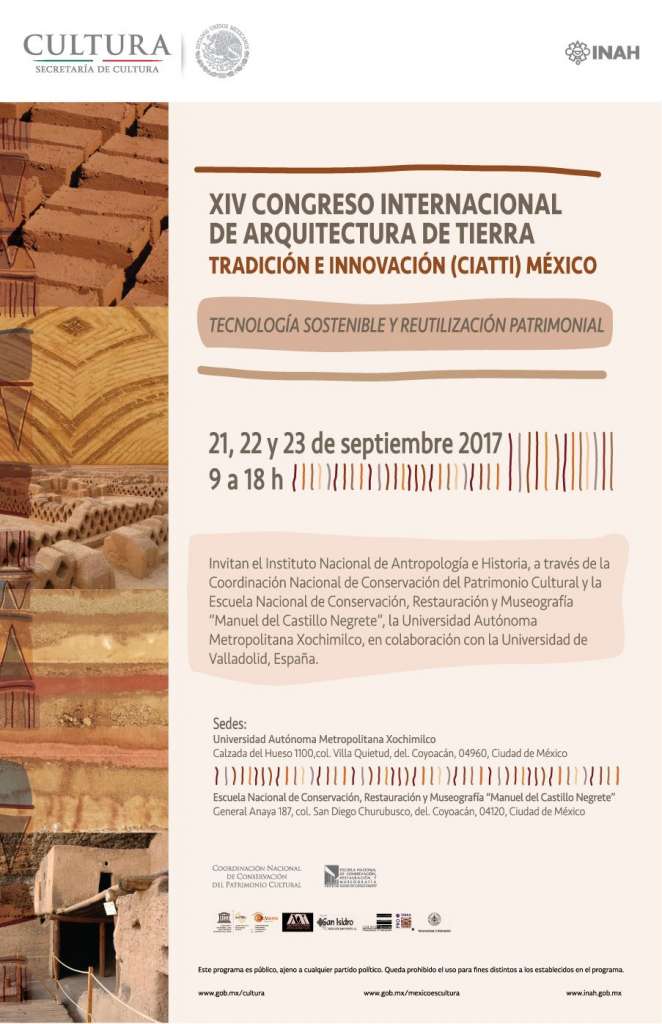 XIV Congreso Internacional de Arquitectura de Tierra. Tradición e Innovación (CIATTI) México : Cartel © ENCRyM