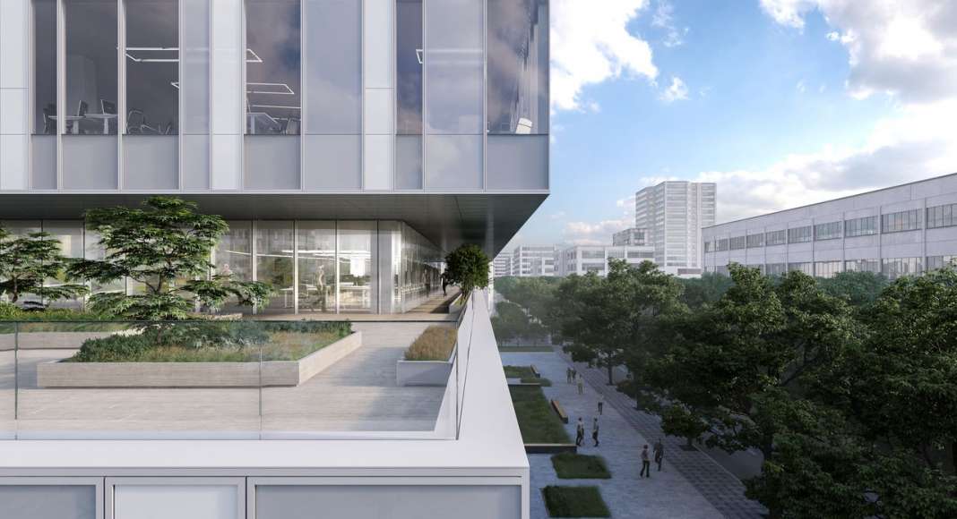 CaoHeJing Guigu Creative Headquarters Terrace View : Photo © Schmidt Hammer Lassen Architects