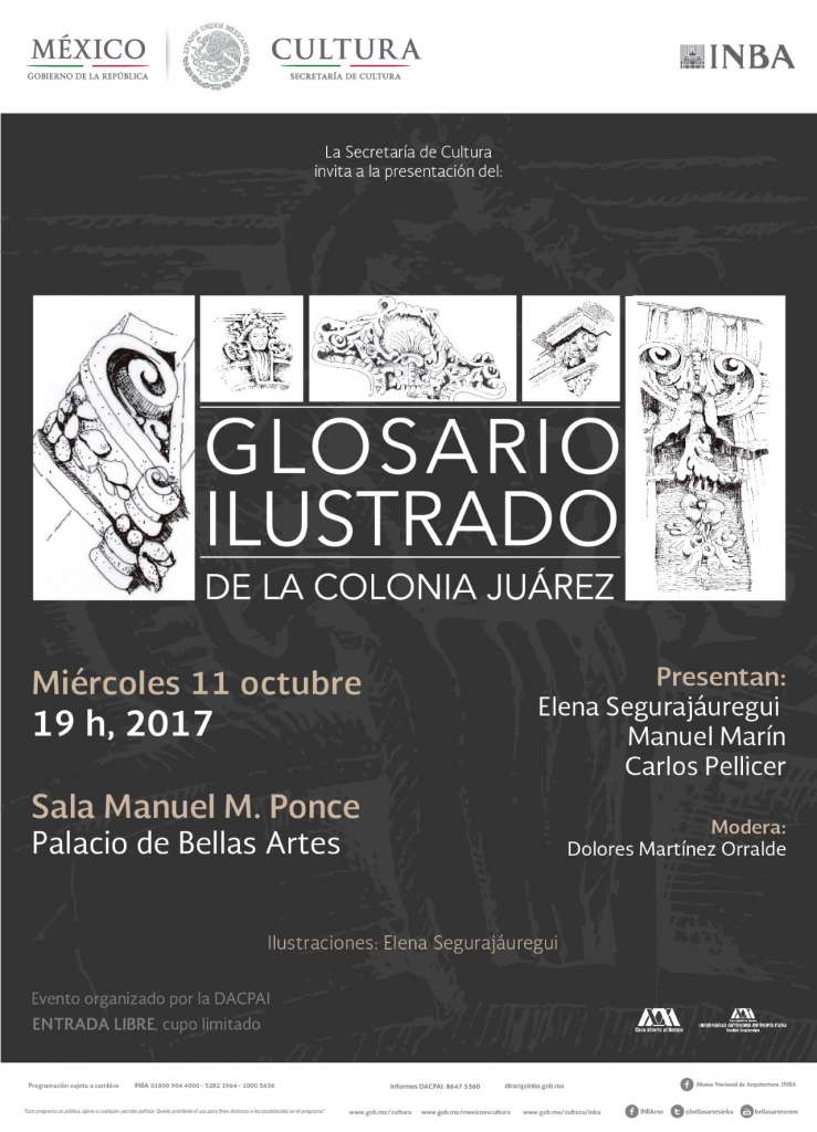 Presentación del Glosario Ilustrado de la Colonia Juárez : Ilustración © Elena Segurajáuregui