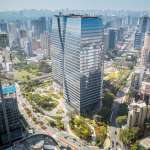 Aerial view of São Paulo Corporate Towers nearing completion in 2016 : Photo credit courtesy of © Eduardo Lazzarini