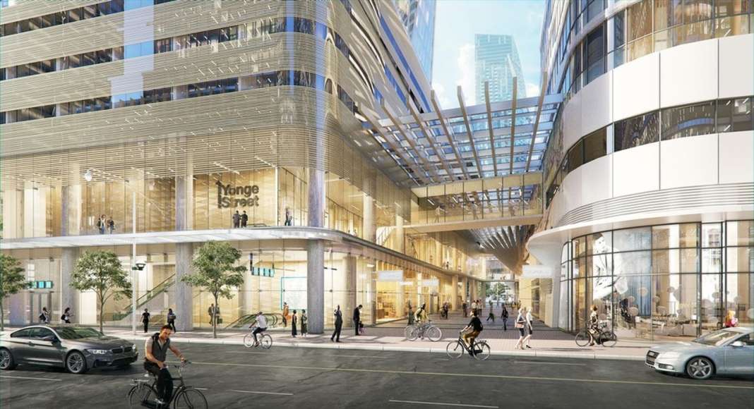 View Looking North from Harbour Street Along Glass Covered North-South Mid-Block Passage : Photo credit © Hariri Pontarini Architects