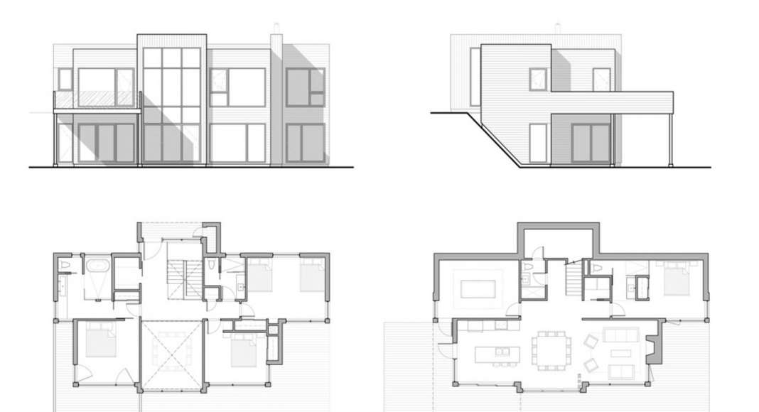 Chalet Bécassines Plan and Elevations en Mansonville : Photo credit © Atelier BOOM-TOWN