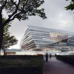 Shanghai East Library Exterior by Schmidt Hammer Lassen Architects : Render © Beauty and the Bit