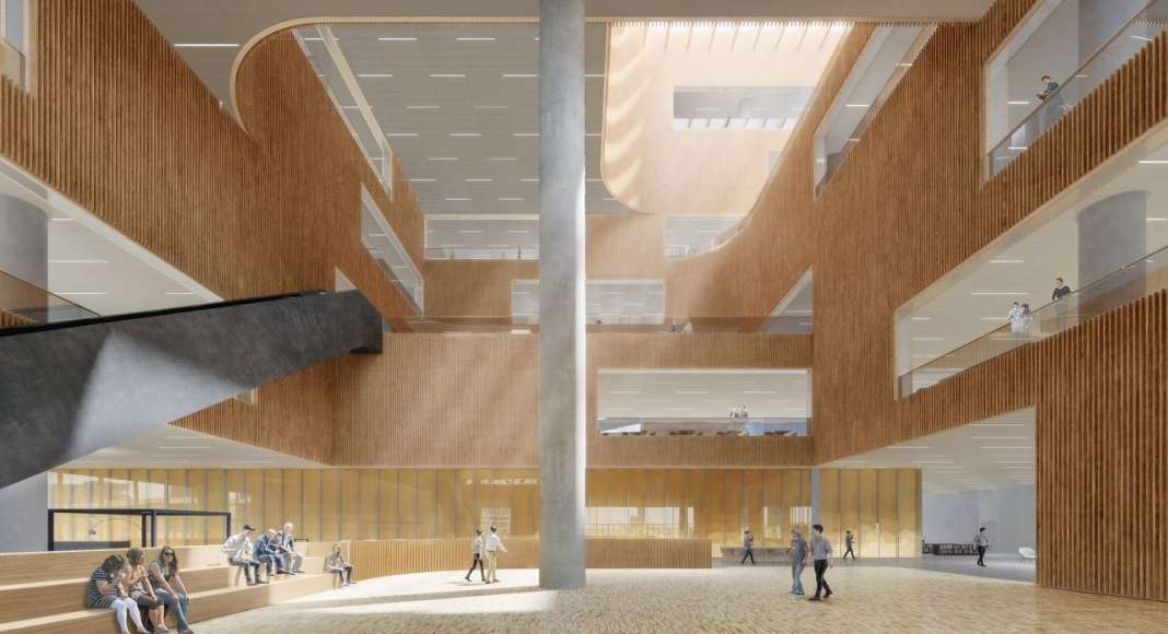 Shanghai East Library Lobby by Schmidt Hammer Lassen Architects : Render © Schmidt Hammer Lassen Architects