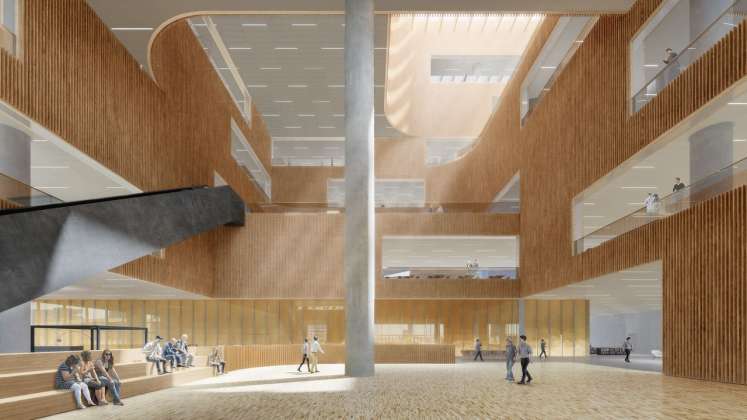 Shanghai East Library Lobby by Schmidt Hammer Lassen Architects : Render © Schmidt Hammer Lassen Architects