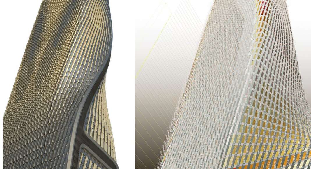UNStudio Wasl Tower Dubai Facade Rationalisation : Drawing © UNstudio