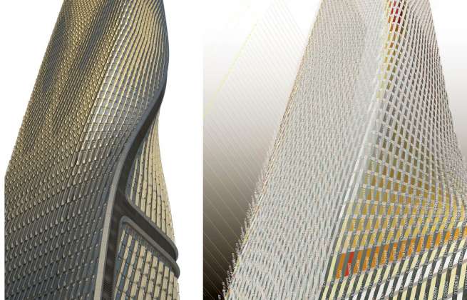 UNStudio Wasl Tower Dubai Facade Rationalisation : Drawing © UNstudio