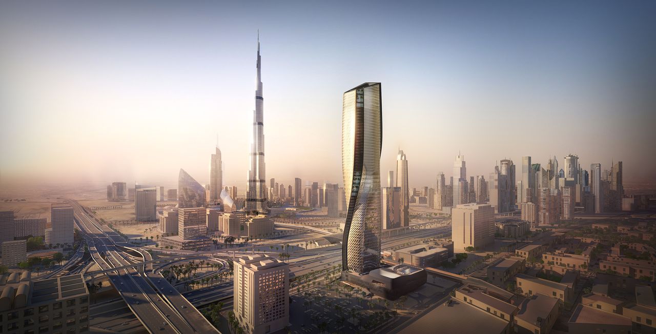 Wasl Tower Dubai designed by UNStudio and Werner Sobek : CGI visualisation © Methanoia